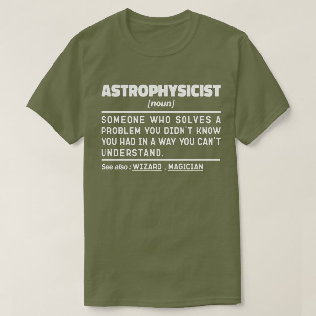 T-shirt Astrophysicien Noun Définition Science Lover Cool (Design devant)