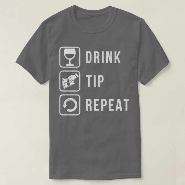 T-shirt Astuce de barman - Répéter (Design devant)