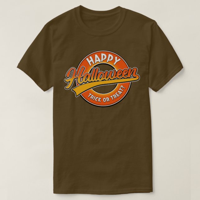 T-shirt astuce d'halloween heureux ou gâter (Design devant)