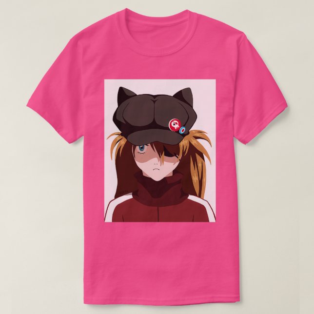 T-shirt Asuka Black Casquette Evangelion Q (Design devant)