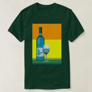 T-shirt asyrum : verre de vin pop et bouteille