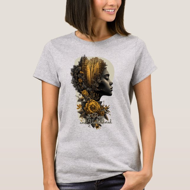 T-shirt At Peace and Unbothered - Premium Graphic Tee  (Devant)