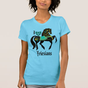 T-shirt Atalon noir frison/beauté noire, or/turquoise