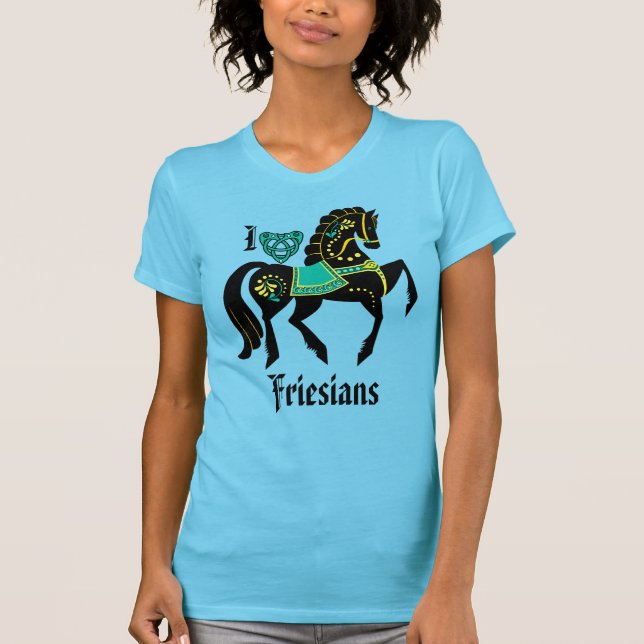 T-shirt Atalon noir frison/beauté noire, or/turquoise (Devant)