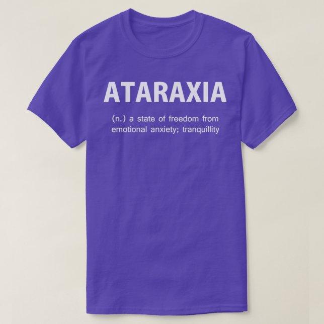T-shirt Ataraxia Texte de philosophie grecque (Design devant)