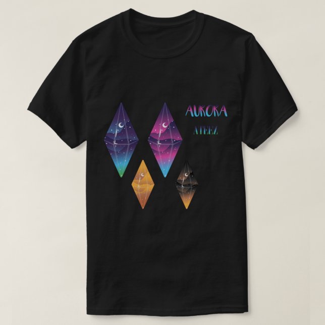 T-shirt ATEEZ kpop Aurora & Pirate King inspiré autocollan (Design devant)