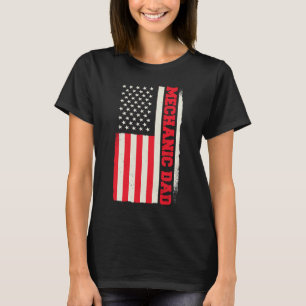 T-shirt Atelier de mécanicien patriotique Papa américain