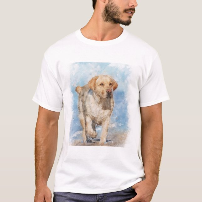 T-shirt Atelier sur l'aquarelle de plage (Devant)
