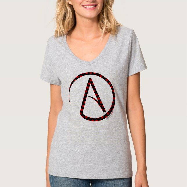 T-shirt athée d'étoile de symbole pour des femmes (Devant)
