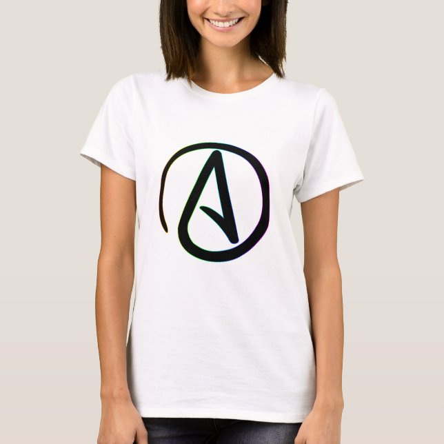 T-shirt Athée foncé d'arc-en-ciel (Devant)