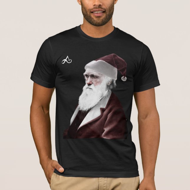 T-shirt Athée - Noël de Darwin comme père noël (Devant)