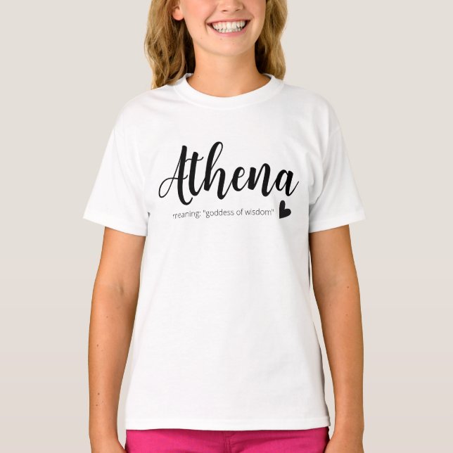 T-shirt Athéna Nom Signifiant Minimal Moderne Script Girls (Devant)