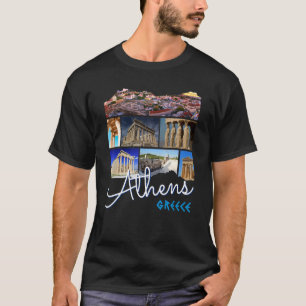 T-shirt Athènes Grèce Acropole célèbres sites Souvenir de