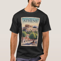 Athens Grèce Illustration Voyage Art Vintage