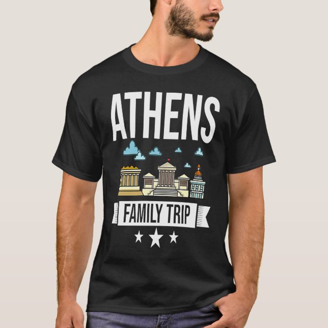 T-shirt Athens Greece City Trip Skyline Map Travel (Devant)