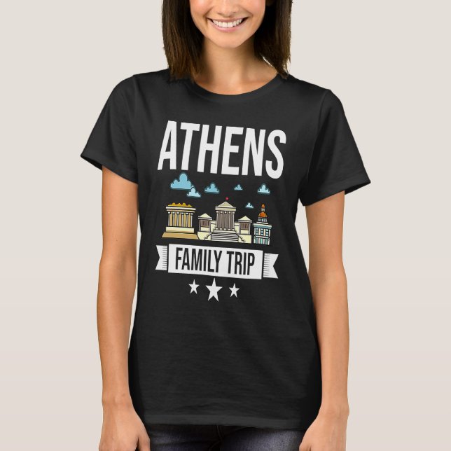 T-shirt Athens Greece City Trip Skyline Map Travel (Devant)