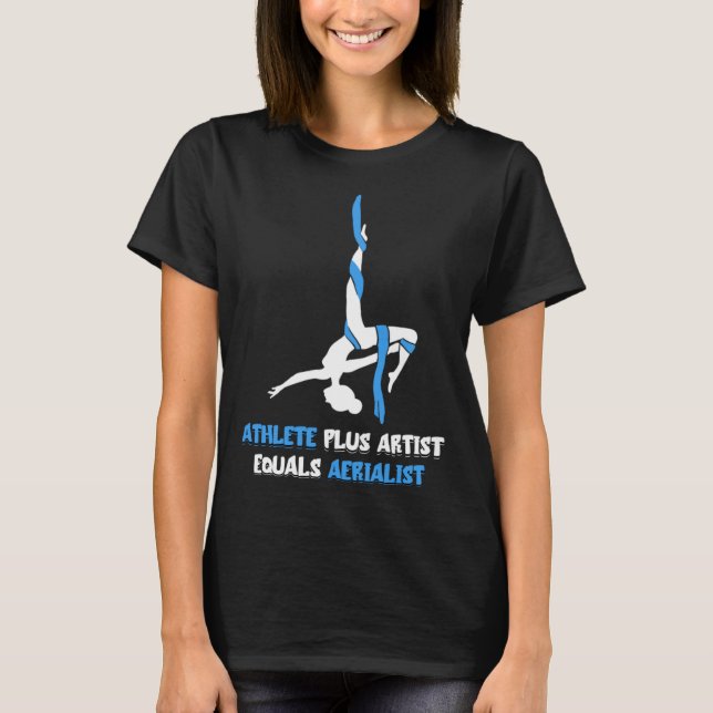 T-shirt Athlète Aérien Plus Artiste Yoga Aérien Qui Pend (Devant)