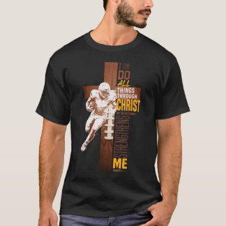 T-shirt Athlète de football chrétien Croix Athlète Foi Écr
