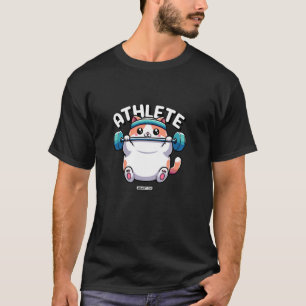 T-shirt Athlète Gros Chat Mignon Drôle Hommes Entraînement