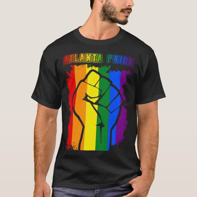 T-shirt Atlanta LGBT Pride Month LGBTQ Rainbow Flag Gay Le (Devant)