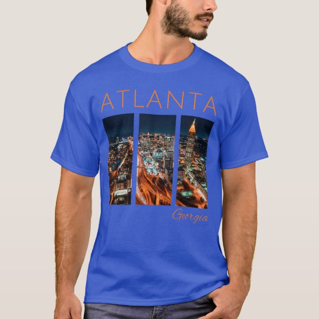 T-shirt Atlanta Nightlife GA Skyline Cityscape ATL Georgia (Devant)