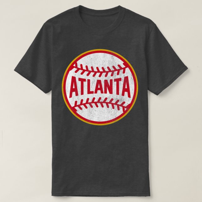 T-shirt Atlanta Vintage Baseball Throwback Retro Design (Design devant)