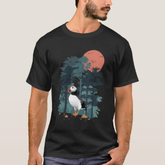 T-shirt Atlantic Puffin Mountain Sky Flying Ocean Sea-Bird