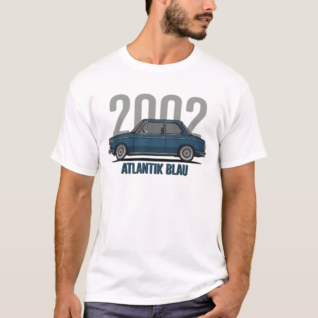 T-shirt Atlantik Blue BMW 2002 Illustration | Classique  (Devant)