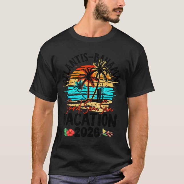 T-shirt Atlantis Bahamas 2026 Vacation Beach Matching Fami (Devant)