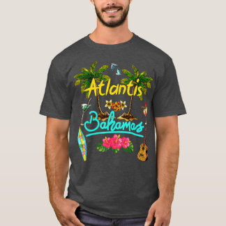 T-shirt Atlantis Bahamas Beach Summer Palm Surf Sun set Pa