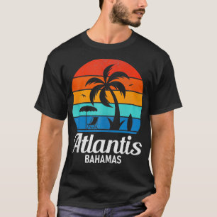 T-shirt Atlantis Beach Bahamas Palm Tree Vintage Sunset Su
