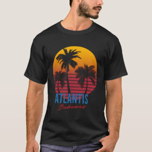 T-shirt Atlantis vintages Bahamas Palm Trees Sunset Retro