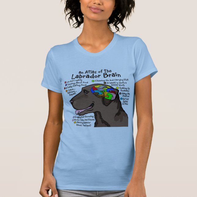 T-shirt Atlas de cerveau de Labrador de chocolat (Devant)