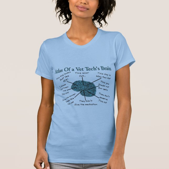 T-shirt Atlas du cerveau d'une technologie de vétérinaire (Devant)