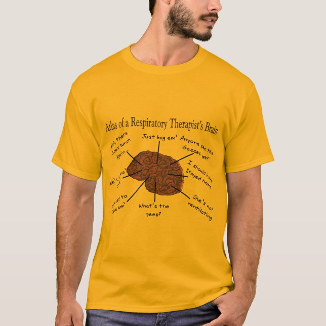 T-shirt Atlas d'un cerveau II de thérapeute respiratoire (Devant)