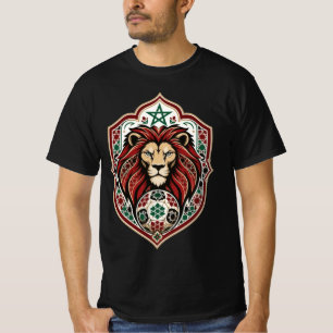 T-shirt Atlas Lion Premium Blason de Football Marocain