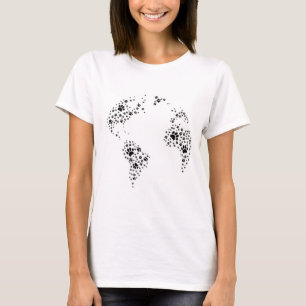 T-shirt Atlas mondial Empreintes de pattes de chien