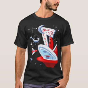 T-shirt Atomic Cat Café Retro Futuristic Kitty Spaceport