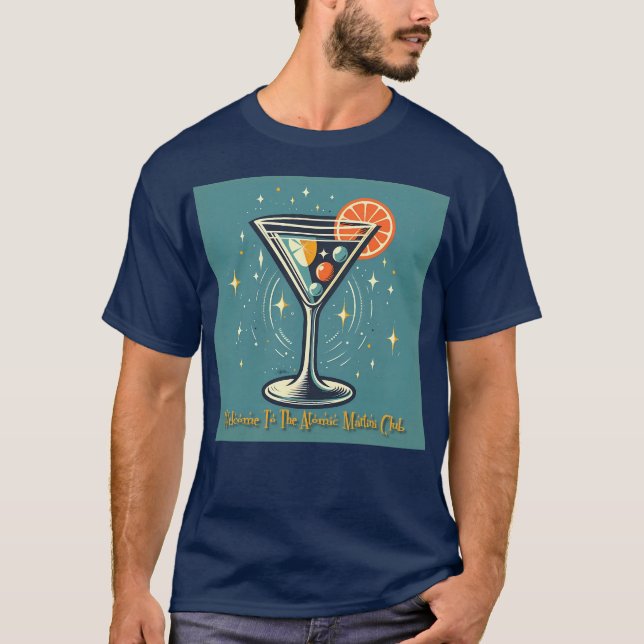 T-shirt Atomic Martini Club Retro Futuristic Cocktail (Devant)