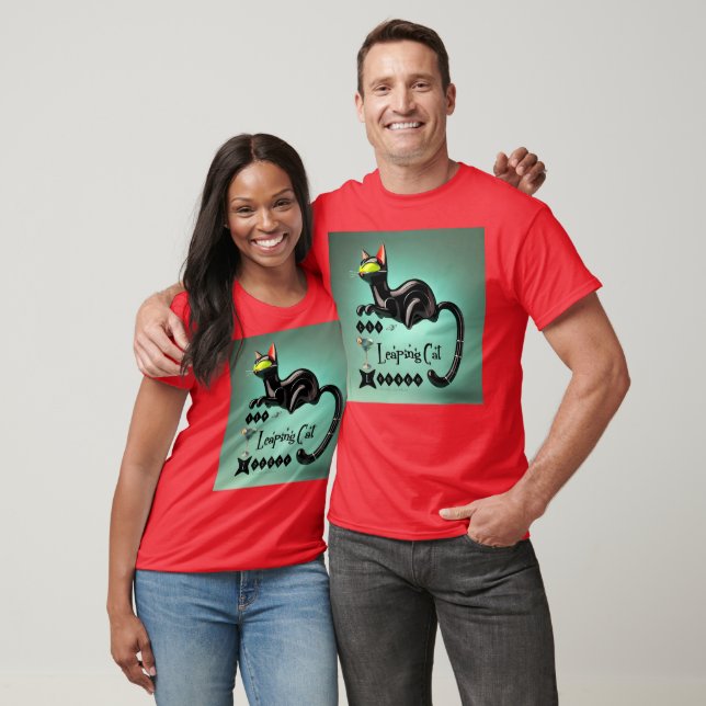 T-shirt Atomique Futuriste Le Leaping Cat Lounge (Unisexe)