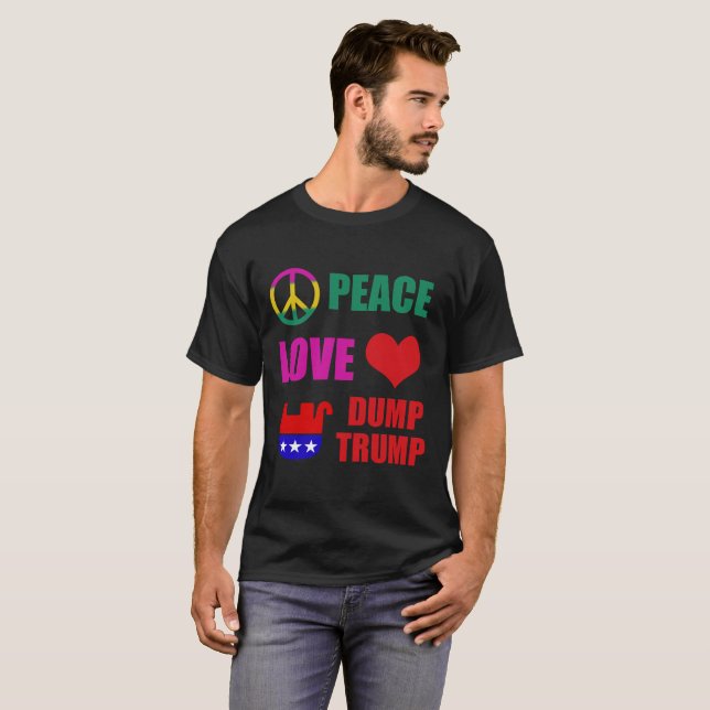 T-shirt Atout de décharge d'amour de paix (Devant entier)