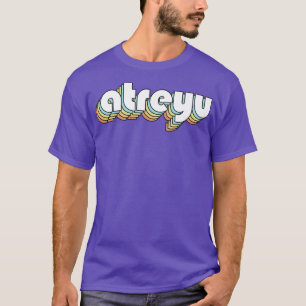 T-shirt Atreyu Retro Typographie Arc-en-ciel style défraîc