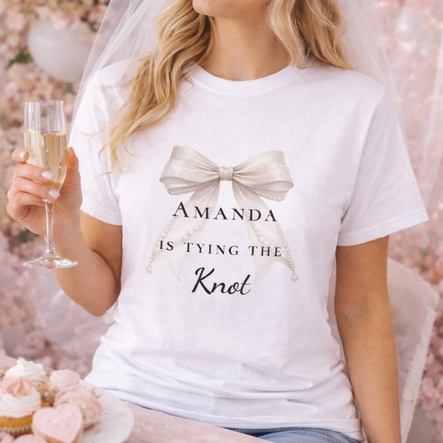 T-shirt Attacher le nœud nœud en ivoire perles Bachelorett (Créateur téléchargé)