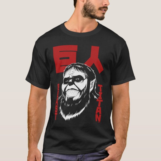 T-shirt Attack on Titan Season 4 Beast Titan & Large Kanji (Devant)