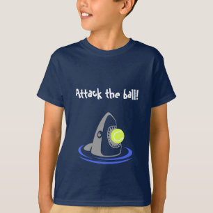 T-shirt Attaque au requin de Tennis Ball avec un texte