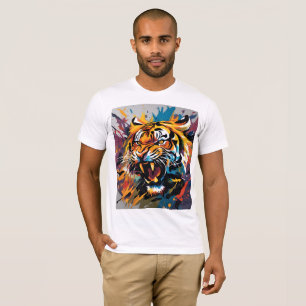 T-shirt attaque au tigre