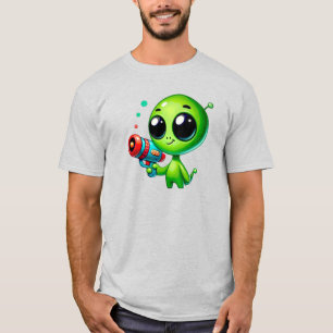T-shirt Attaque d'alien au pistolet à bulles.