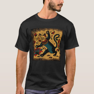 T-shirt Attaque de chat colorée