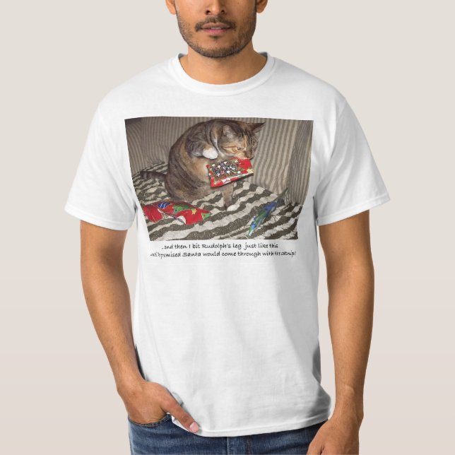T-shirt Attaque de chat de Noël (Devant)