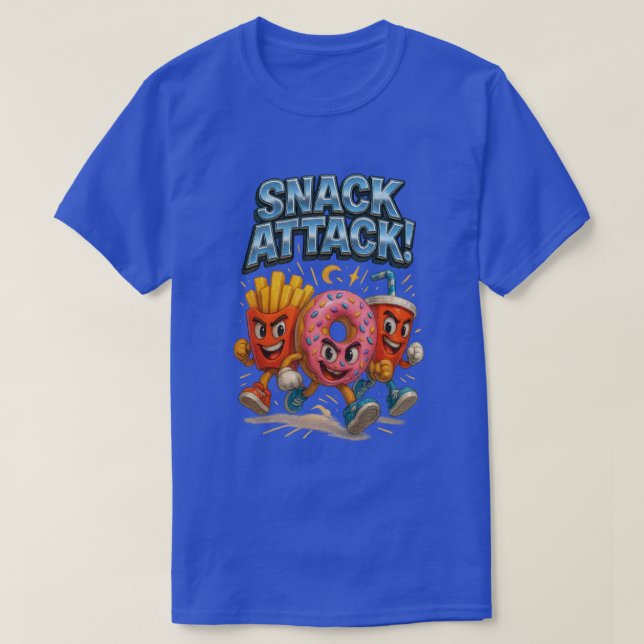 T-shirt Attaque de collation Funny Food Superhero Squad (Design devant)